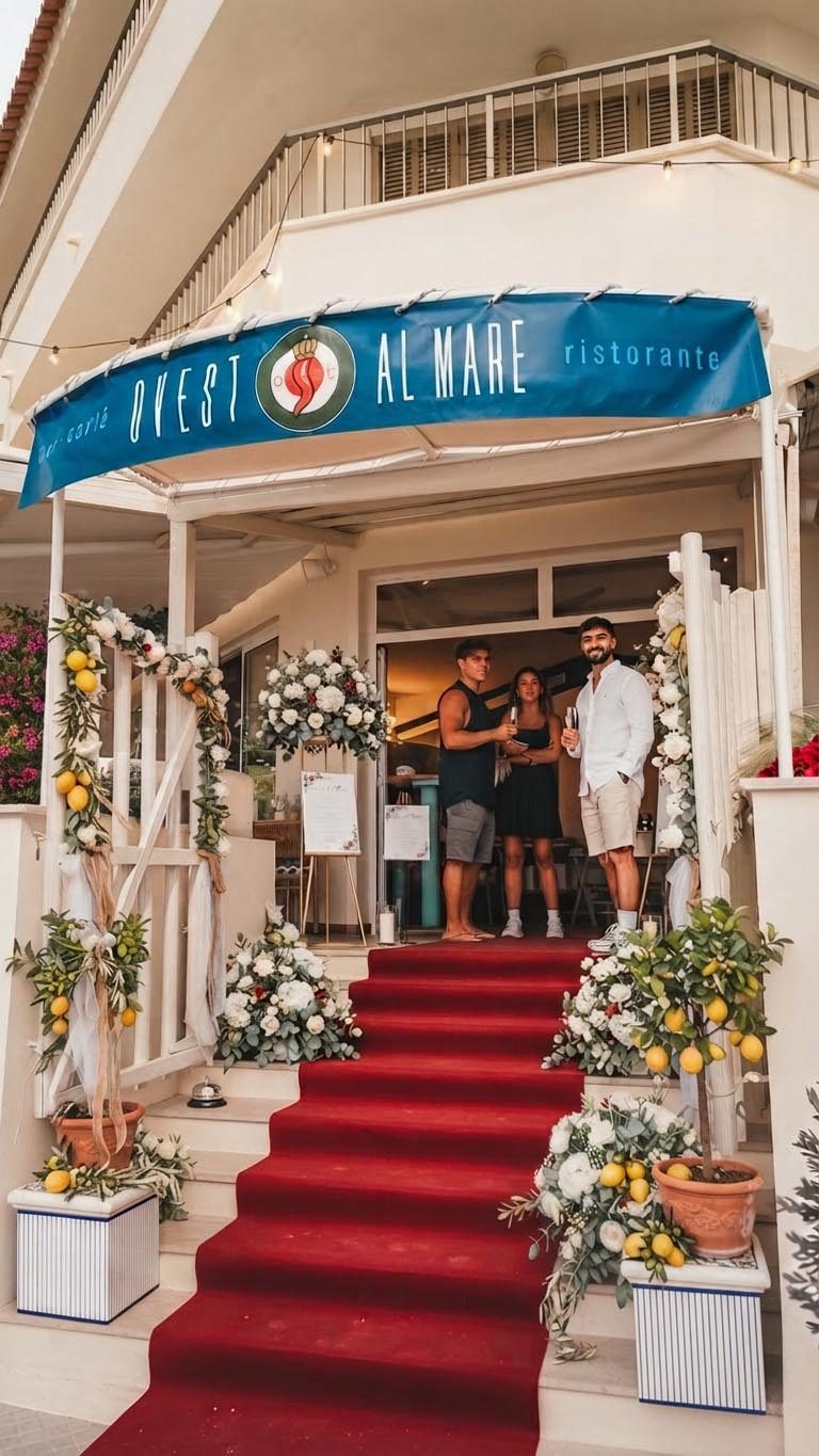 Entrada engalanada para una boda en Ovest al Mare, Palma