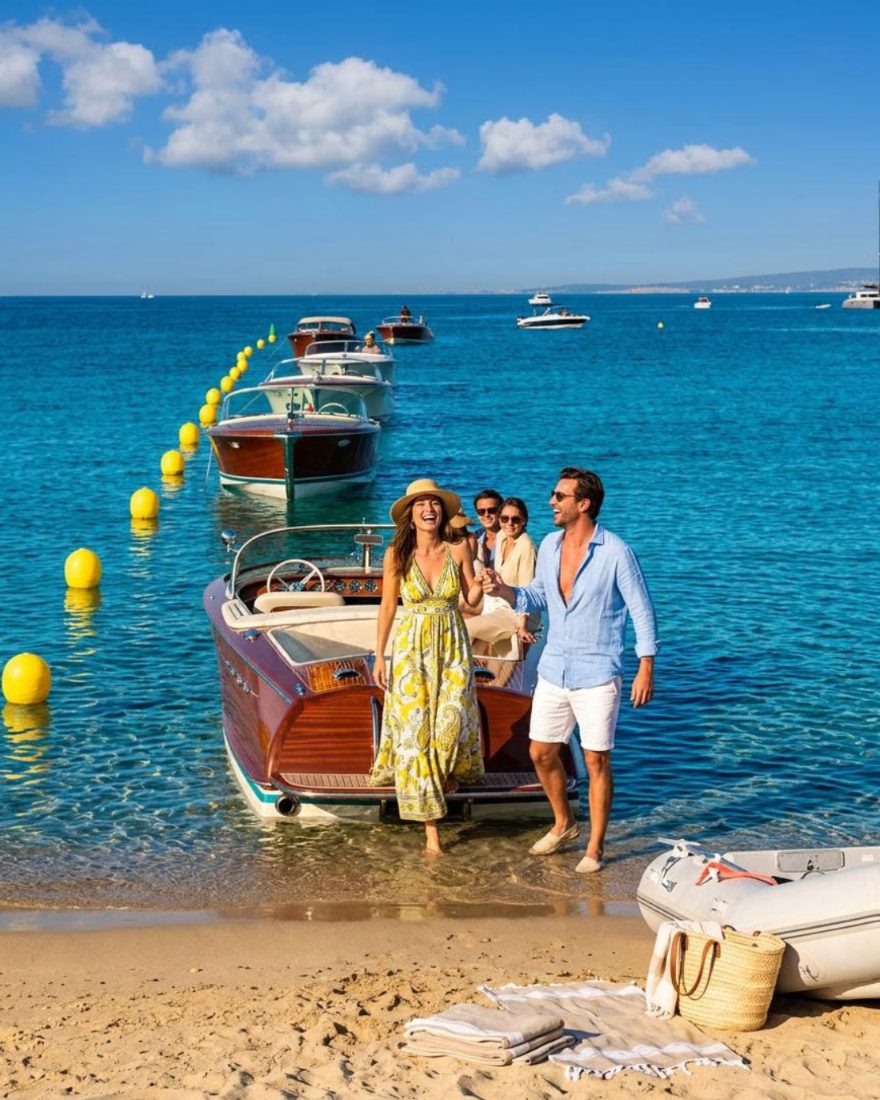 Llegada en barco a la Playa Ciudad Jardín – fondeo frente a Ovest al Mare, Palma de Mallorca